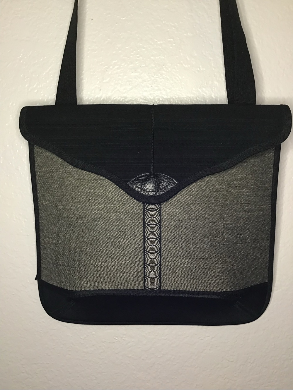 Material Things by Janet C. Black and Gray Crossbody Messenger Bag